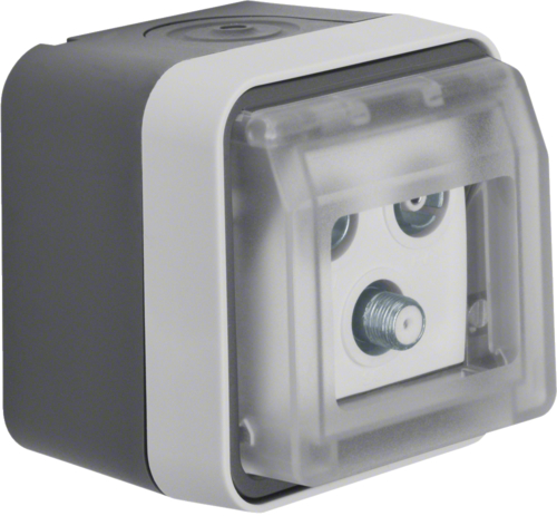 Berker W.1 GNIAZDO RTV-SAT KOŃCOWE szare