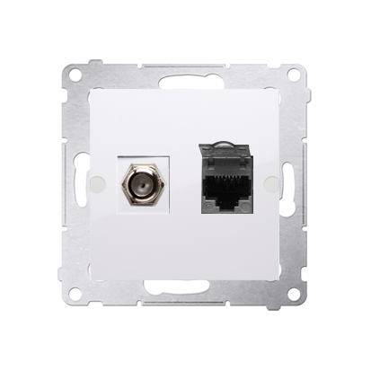 Kontakt SIMON 54 GNIAZDO ANTENOWO-KOMPUTEROWE białe