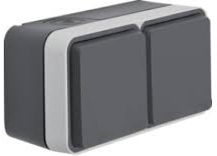 Berker W.1 GNIAZDO SCHUKO Z POKRYWĄ PODWÓJNE szare