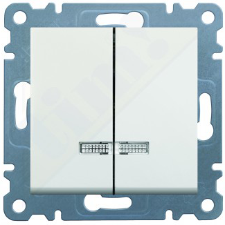 Berker LUMINA WYŁĄCZNIK PODWÓJNY PODŚWIETLANY biały