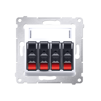 Kontakt SIMON 54 GNIAZDO GŁOŚNIKOWE POCZWÓRNE białe
