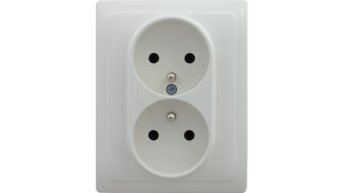 Kos DANTE GNIAZDO PODWÓJNE Z UZIEMIENIEM białe
