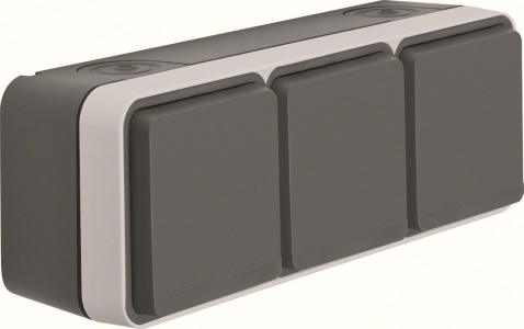 Berker W.1 GNIAZDO SCHUKO Z POKRYWĄ POTRÓJNE białe