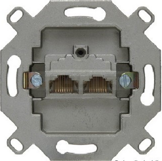 Berker K.1 / K.5 GNIAZDO TELEFONICZNE / KOMPUTEROWE PODWÓJNE EKRANOWANE KAT. 5E mechanizm
