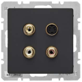 Berker Q.1 / Q.3 GNIAZDO 3 x CINCH / S-VIDEO antracyt