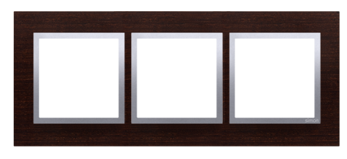 Kontakt  SIMON 54 NATURE RAMKA POTRÓJNA DREWNO srebrne wenge