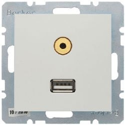 Berker B. KWADRAT GNIAZDO USB / 3,5 mm audio