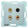 Berker B.3 / B.7 GNIAZDO 3 x CINCH / S-VIDEO aluminium