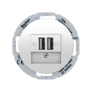 Berker R.CLASSIC GNIAZDO USB ŁADOWANIA białe