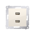 Kontakt SIMON 54 GNIAZDO USB kremowe