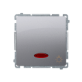 Kontakt Simon BASIC WYŁĄCZNIK CHWILOWY ŚWIATŁO PODŚWIETLANY inox
