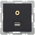 Berker Q.1 / Q.3 GNIAZDO USB / 3,5 mm audio antracyt