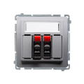 Kontakt Simon BASIC GNIAZDO GŁOŚNIKOWE PODWÓJNE inox