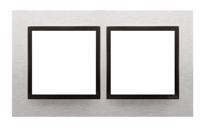 Kontakt SIMON 54 NATURE RAMKA PODWÓJNA METAL inox yang