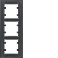 Berker LUMINA PASSION ALUMINIUM RAMKA POTRÓJNA PIONOWA czarna