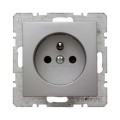 Berker B.3 / B.7 GNIAZDO Z UZIEMIENIEM aluminium