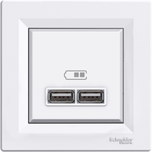 Schneider ASFORA GNIAZDO USB ŁADOWANIA białe