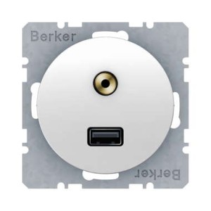 Berker R.1 / R.3 GNIAZDO USB / 3,5 mm audio