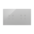 SIMON 54 TOUCH panel dotykowy podwójny 4+4 srebrna mgła