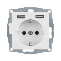 Berker Q.1 / Q.3 GNIAZDO SCHUKO Z USB białe