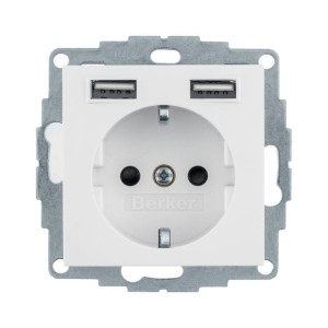 Berker Q.1 / Q.3 GNIAZDO SCHUKO Z USB