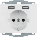 Berker K.1 / K.5 GNIAZDO SCHUKO Z USB białe