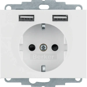Berker K.1 / K.5 GNIAZDO SCHUKO Z USB