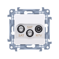 Kontakt SIMON 10 GNIAZDO 2xSAT białe