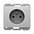 Berker K.1 / K.5 GNIAZDO Z UZIEMIENIEM aluminium