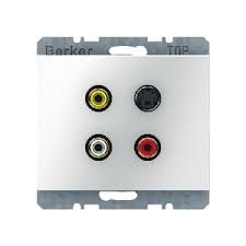 Berker K.1 / K.5 GNIAZDO 3 x CINCH / S-VIDEO