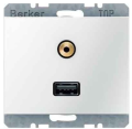 Berker K.1 / K.5 GNIAZDO USB / 3,5 mm audio biały