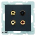 Berker B.3 / B.7 GNIAZDO 3 x CINCH / S-VIDEO antracyt
