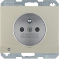 Berker K.1 / K.5 GNIAZDO Z UZIEMIENIEM I PODŚWIETLENIEM ORIENTACYJNYM LED aluminium