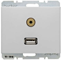 Berker K.1 / K.5 GNIAZDO USB / 3,5 mm audio aluminium