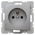 Berker B. KWADRAT GNIAZDO Z UZIEMIENIEM aluminium