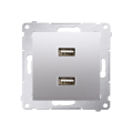 Kontakt SIMON 54 GNIAZDO USB srebrne