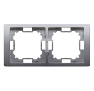 Kontakt Simon BASIC NEOS RAMKA PODWÓJNA STAL INOX