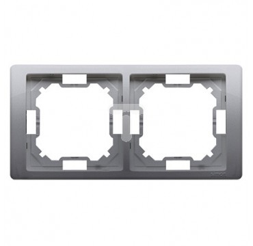 Kontakt Simon BASIC NEOS RAMKA PODWÓJNA STAL INOX