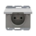 Berker K.1 / K.5 GNIAZDO Z UZIEMIENIEM Z POKRYWĄ aluminium