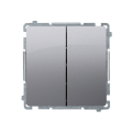 Kontakt Simon BASIC WYŁĄCZNIK CHWILOWY PODWÓJNY inox
