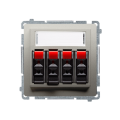 Kontakt Simon BASIC GNIAZDO GŁOŚNIKOWE POCZWÓRNE satyna