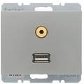 Berker K.1 / K.5 GNIAZDO USB / 3,5 mm audio stal szlachetna
