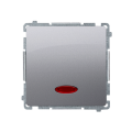 Kontakt Simon BASIC WYŁĄCZNIK POJEDYNCZY PODŚWIETLANY inox