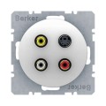 Berker R.1 / R.3 GNIAZDO 3 x CINCH / S-VIDEO białe
