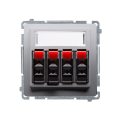 Kontakt Simon BASIC GNIAZDO GŁOŚNIKOWE POCZWÓRNE inox