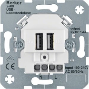 Gniazdo ładowania USB Berker Q.1 / Q.3