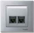 Schneider MERTEN M GNIAZDO KOMPUTEROWE PODWÓJNE KAT. 5E aluminium